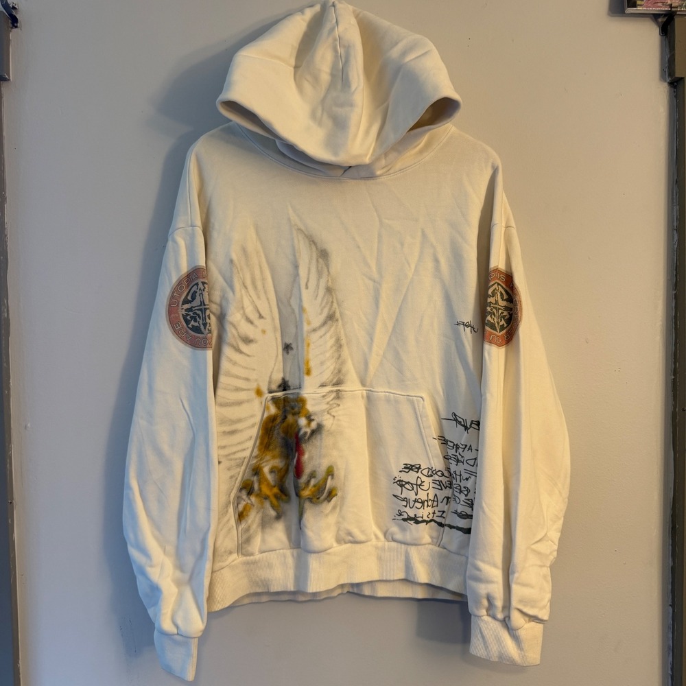 Travis Scott Utopia Circus Maximus Tour 2024 Hoodie Cream Mens Large
